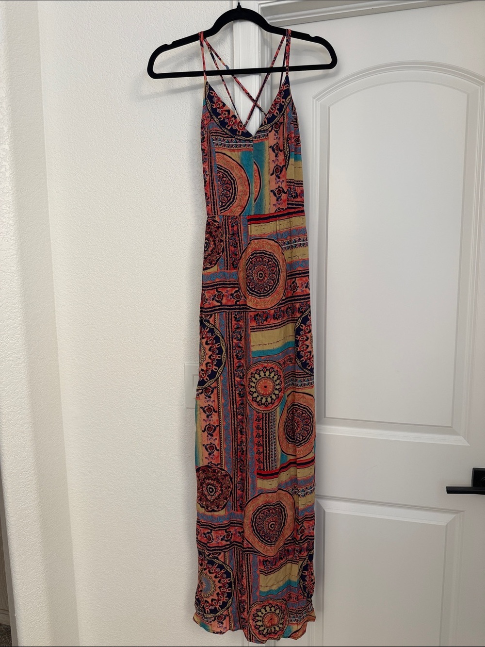 Lulu's Multicolor Strappy Boho Maxi Dress